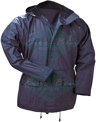 Double layers PVC heavy duty rain suits-fleece lined rain jacket-womens pvc raincoat